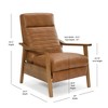 Asher Wood Arm Push Back Recliner Chair, Faux Leather with Light Ash Brown Finish & Channel Stitched Seat - 3 of 4