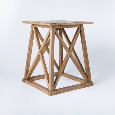 Copperton Wood X Base Accent Table Natural - Threshold™ designed with Studio McGee