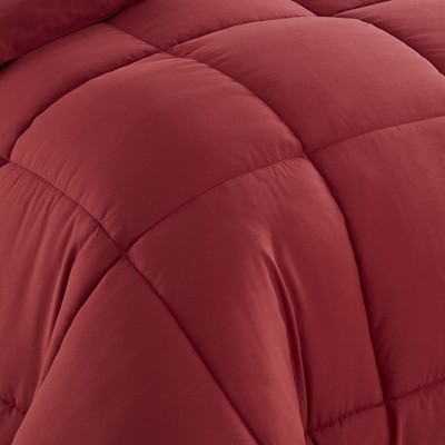 Twin Burgundy Reversible Microfiber Bed in a Bag Set