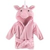 Hudson Baby Infant Girls 2Pc Plush Animal Face Bathrobe, Pink Unicorn Bunny, 0-9 Months - 2 of 3