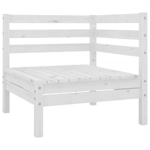 vidaXL Solid Pinewood Patio Corner Sofa - Sleek White - Outdoor Relaxing Furniture with Modular Design - Scandinavian Style - 1 of 4
