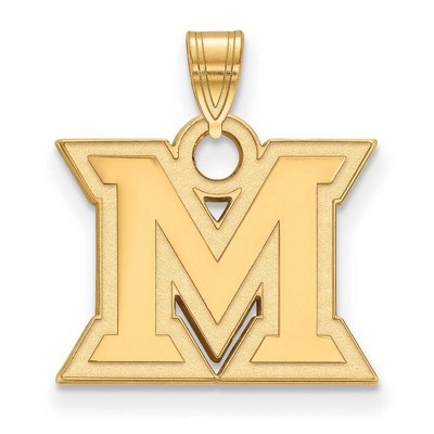 Black Bow Jewelry 14k Yellow Gold Miami Redhawks NCAA Small Pendant