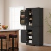 72" Tall Pantry Cabinet, Farmhouse Kitchen Storage Cabinet with Drawer, 4 Adjustable Shelves, 6 Door Shelves, for Bathroom, Dining Room, Black - 2 of 4
