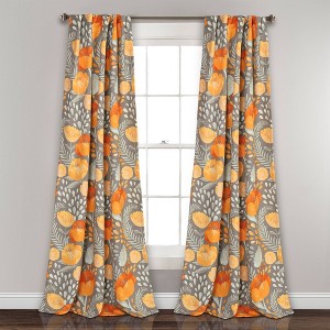 Set of 2 Poppy Garden Light Filtering Window Curtain Panels - Lush Décor - 1 of 4