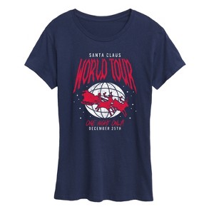 Women's - Instant Message - Santa World Tour Short Sleeve Graphic T-Shirt - 1 of 4