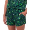Wicked Pajamas Women's Elphaba Defy Notch Collar Top and Short 2 Piece Set Green - 4 of 4