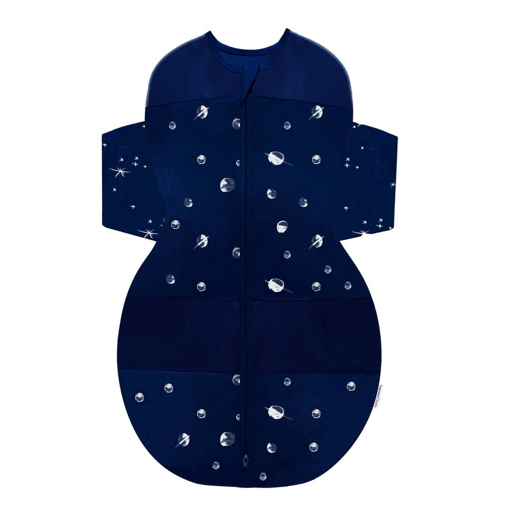 Photos - Children's Bed Linen Happiest Baby SNOO Sack Swaddle Wrap - Navy with Planets Stars on Wings 
