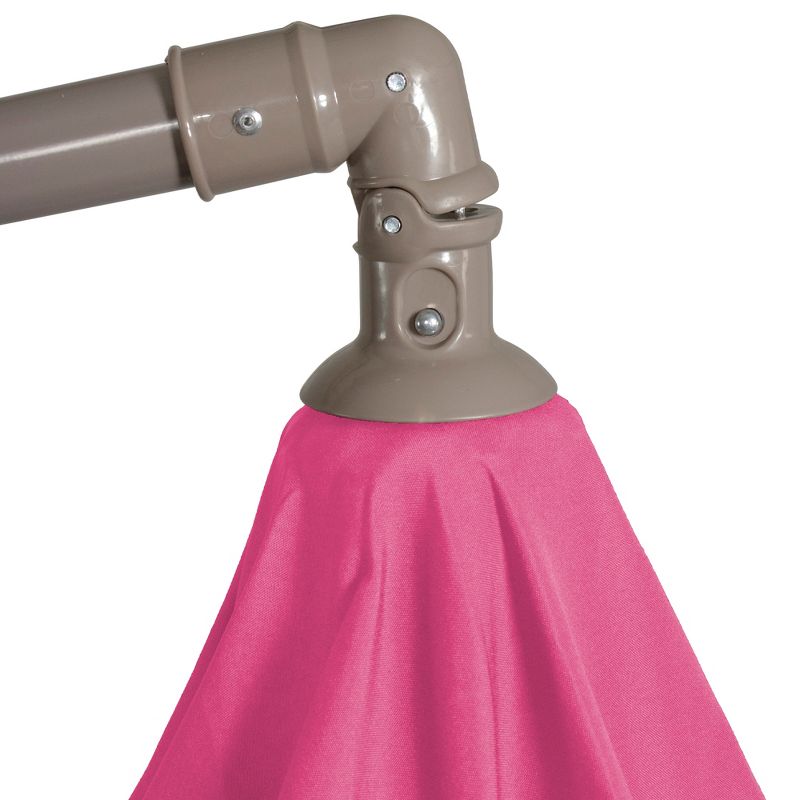 Northlight 10ft Offset Outdoor Patio Umbrella with Hand Crank, Pink, 2 of 5