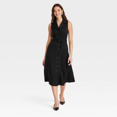 Women's Tie-Waist Midi Shirtdress - A New Day™