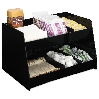 Boardwalk Condiment Organizer 14 1/3 x 10 1/2 x 9 2/3 6-Compartment Black 99001