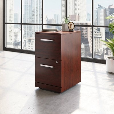 Classic Cherry 2-Drawer Mobile Filing Cabinet with Lock