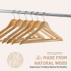Lux Decor Wooden Hangers Premium Clothe Hangers with 360 Swivel Hook & Shoulder Grooves for Dress Pent & Wardrobe Organizer- Pack of 20/30 (Natural) - 2 of 4