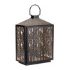 Forest Cut Metal Lantern with Gold Accent 16"H - 4 of 4