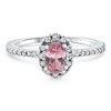 Pompeii3 1 1/10Ct Pink Topaz Diamond Engagement Anniversary Ring 10k Gold Lab Created - 3 of 4