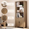 ODK 5-Tiers Storage Bookcase with Doors Tall Bookcase Farmhouse Cabinet with Adjustable Shelves Wooden Bookshelf Display Cabinet for Living Room - 3 of 4