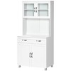 HOMCOM 67" Buffet with Hutch, Modern Kitchen Pantry, Freestanding Storage Cabinet with Framed Glass Doors, Shelves and Drawers - 4 of 4