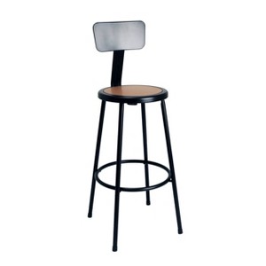 Hampden Furnishings 30" Felix Collection Steel Stool with Backrest Black - 1 of 4