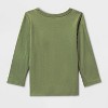 Toddlers 2pk Adaptive Long Sleeve 'Dino/Space' Graphic T-Shirt - Cat & Jack™ Bright Olive/Black - 2 of 3