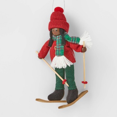 Kid Skiing with Green Pants Christmas Tree Ornament - Wondershop™