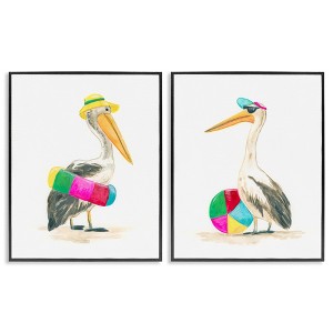 Stupell Industries Pelicans & Beach Floats, 16" x 20" - 1 of 4