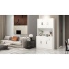 Okak 71" Freestanding Buffet Cabinet with Storage, Modern Pantry Cabinet Sideboard Cabinet with Microwave Stand for Kitchen Living Room - 2 of 4