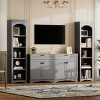 Farmhouse TV Stand with Adjustable Shelves for 70 Inch TVs Entertainment Console Set-3irtyhousy - 2 of 4