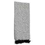 Black and White Hand Woven 50 x 60 inch Outdoor Safe Throw Blanket with Hand Tied Tassels - Foreside Home & Garden