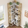 72-inch L-shaped corner bookshelf, industrial style, tall display shelf, suitable for living room and bedroom. - 4 of 4