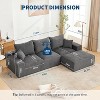 110 Inch Oversized L-Shaped Sofa, Cloud Sectional Couch with Chaise & Throw Pillows, Soft Corduroy Boneless Memory Foam Sofa for Living Rooms - 2 of 4