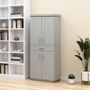 ORRD Modern Kitchen Pantry Cabinet, 72" Freestanding Cupboard with Adjustable Shelves & Drawer, Grey Storage for Kitchen, Dining Room - 1 of 4