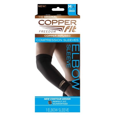 Copper Fit Original Recovery Elbow Sleeve Large Black with Copper Trim