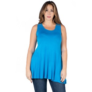 24seven Comfort Apparel Plus Size Sleeveless Tunic Tank Top - 1 of 3