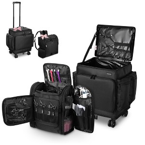 Byootique Soft Rolling Hair Stylist Train Case w/ Hair Tools Travel Bag Backpack - 1 of 4
