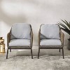 Haven 2pc Outdoor Wicker Armchair Set: Light Gray, Weather-Resistant Cushions - Crosley - 3 of 4