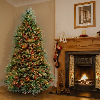 7.5' Green Fir Artificial Christmas Tree with Multicolor Lights