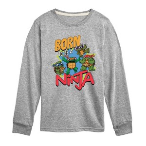 Boys' - Teenage Mutant Ninja Turtles Mutant Mayhem - Born To Be A Ninja Long Sleeve Graphic T-Shirt - 1 of 3