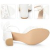 BLISSFUL STEP Women's Lace Bow Decor Open Toe Heeled Sandals - 3 of 3
