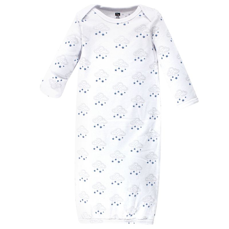 Hudson Baby Infant Boy Cotton Long-Sleeve Gowns 3pk, Cloud Mobile Blue, 0-6 Months, 5 of 6