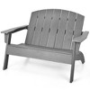 Costway  Patio Adirondack Chair Loveseat Bench HDPE Weather Resistant Deck Grey - 2 of 4