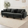 VASIP Boucle Fabric 3-Seater Sofa, Shell-Shaped Armrests & Self-Wrapped Cylindrical Legs, for Living Room & Apartment,Beige - 3 of 4
