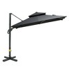 Outsunny 10 x 10FT Offset Patio Umbrella, Hanging Cantilever Umbrella, Square Shape, Aluminum Cross Base, Tilt, 360-Degree Rotation - 4 of 4