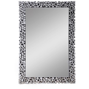 Royal Hampton Wooden Backing Wall Decor with Faux Crystals Inlaid Border, Black and Clear - 1 of 1