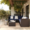 Flash Furniture Roan Indoor/Outdoor L-Shaped Sectional with Coffee Table in Wicker PE Rattan with Cushions - 2 of 4