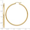 Black Bow Jewelry 2mm Round Hoop Earrings in 10k Yellow Gold, 51mm (2 Inch) - 4 of 4