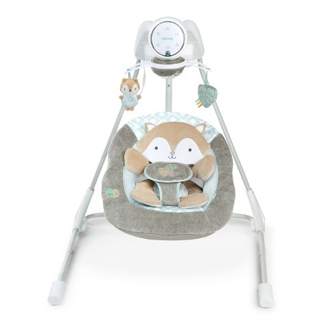  Ingenuity InLighten 5-Speed Baby Swing - Swivel Infant Seat, 5  Point Safety Harness, Nature Sounds, Lights - Nally Owl : Baby