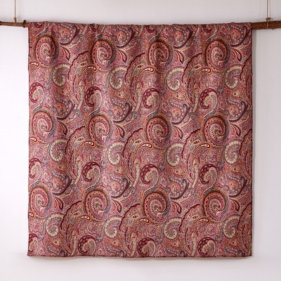 Paisley Perfection Full Cotton Quilt Set in Rich Burgundy and Red