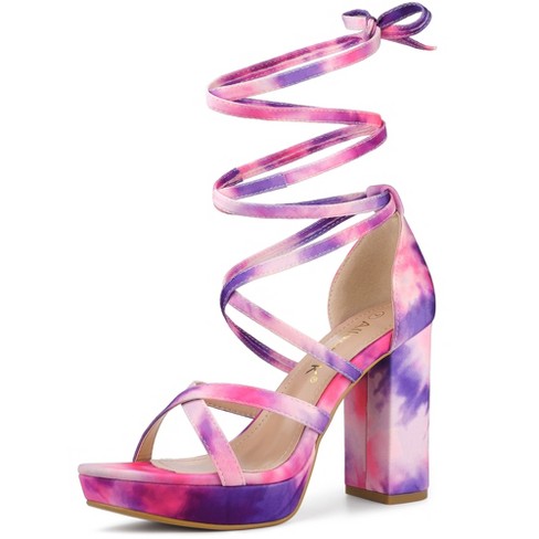 Tie dye platform online sandals