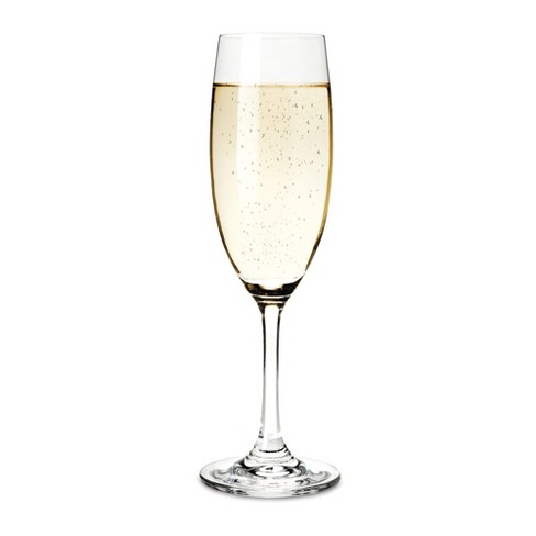 True Cuvée Champagne Flutes, Lead-Free Crystal Sparkling Wine Glasses,  Stemmed Wine Glass Set, Set of 4, 7 Ounces, Clear Finish