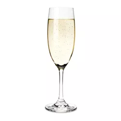 True Cuvée Champagne Flutes, Lead-Free Crystal Sparkling Wine Glasses, Stemmed Wine Glass Set, Set of 4, 7 Ounces, Clear Finish