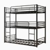 Ridstar 78 in. W Three-Tier Metal Bed Frame with Two Ladders & Guardrails-Black - 4 of 4